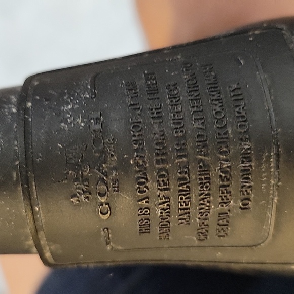 Coach black rubber knee high rain boots lace up in back fur lined size 5…Nice! - Picture 6 of 9